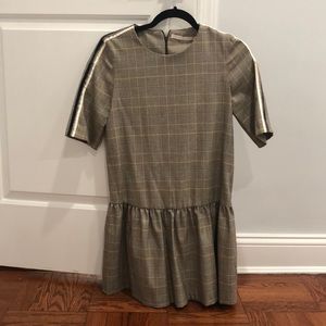 Zara plaid mini dress with velvet details
